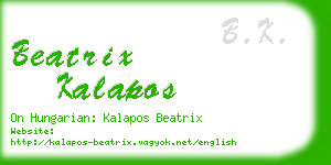 beatrix kalapos business card